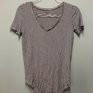 Mudd Striped V-Neck Top